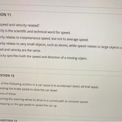 Section 11.2 speed and velocity answer key