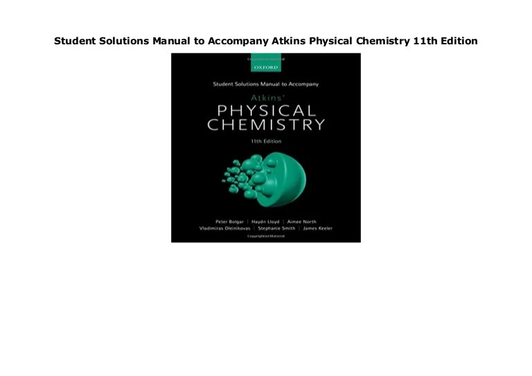 Solution of atkins physical chemistry